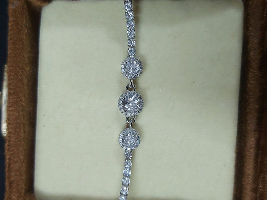 Elegant Silver Diamond Girls Bracelet – Sparkle with Style